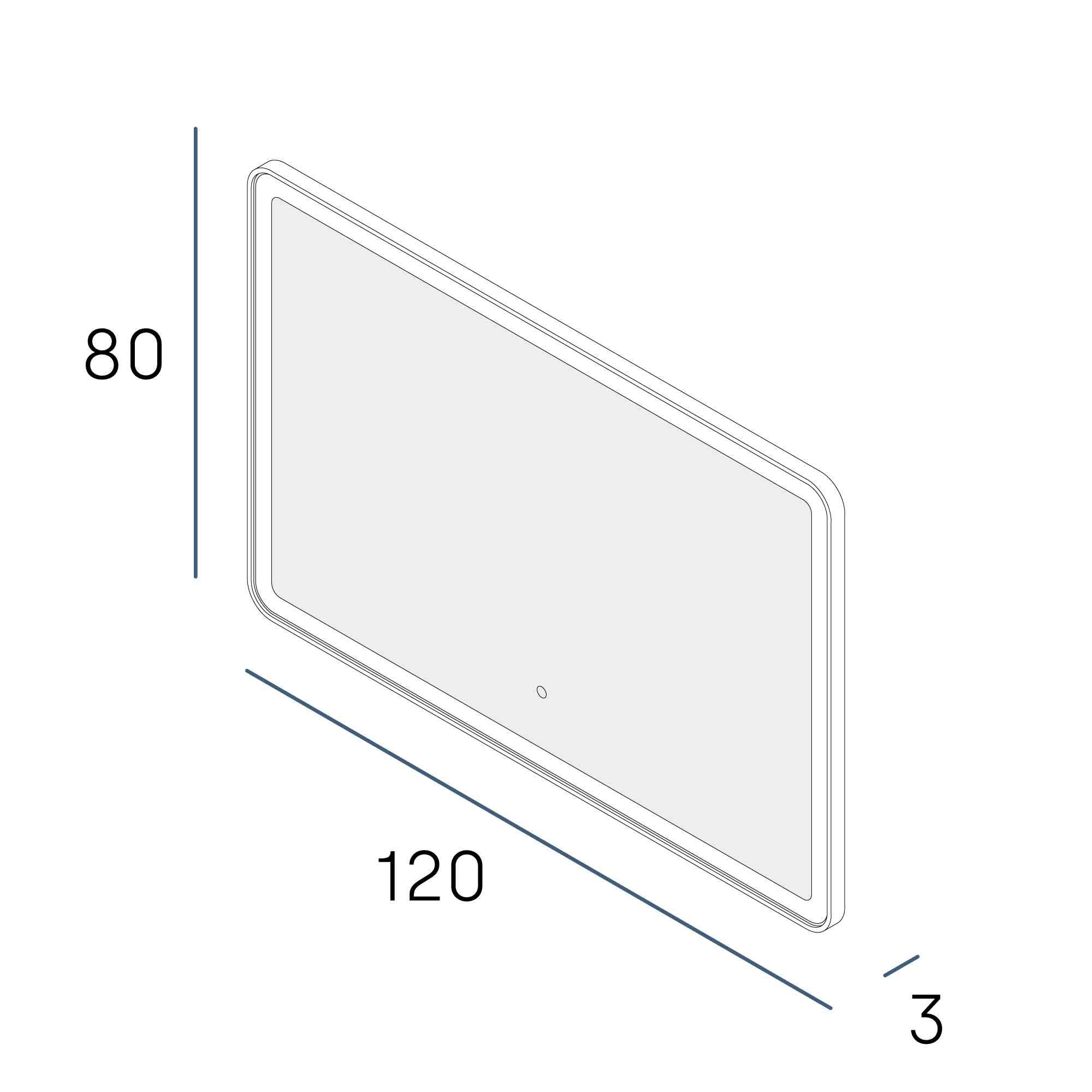 Огледало NAO 120x80 - MATT BLACK - Image 2