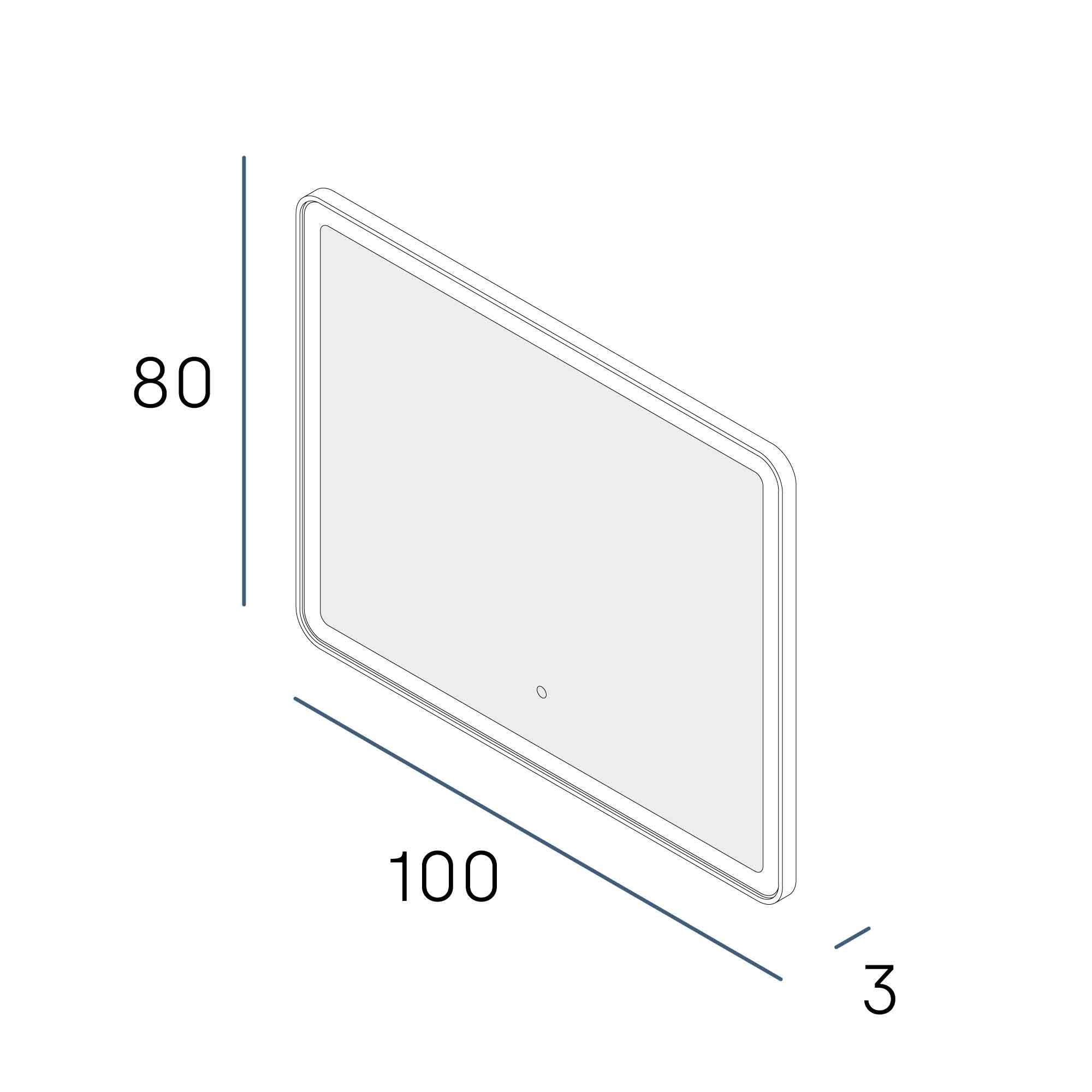 Огледало NAO 100x80 - BRUSHED GOLD - Image 2
