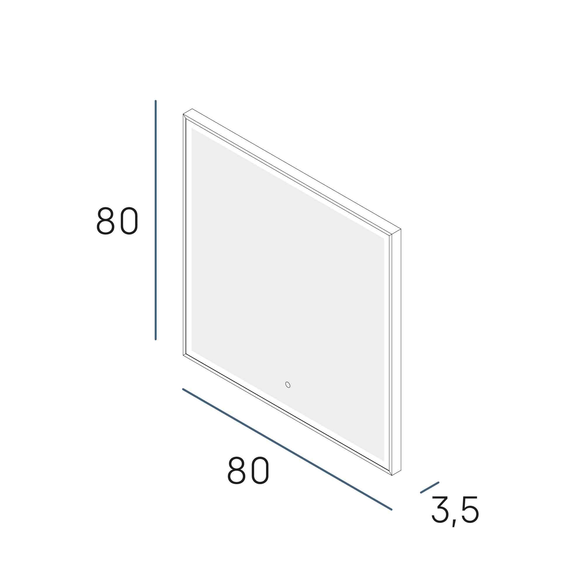 Огледало NOVA PLUS 80x80 - BRUSHED GOLD - Image 2